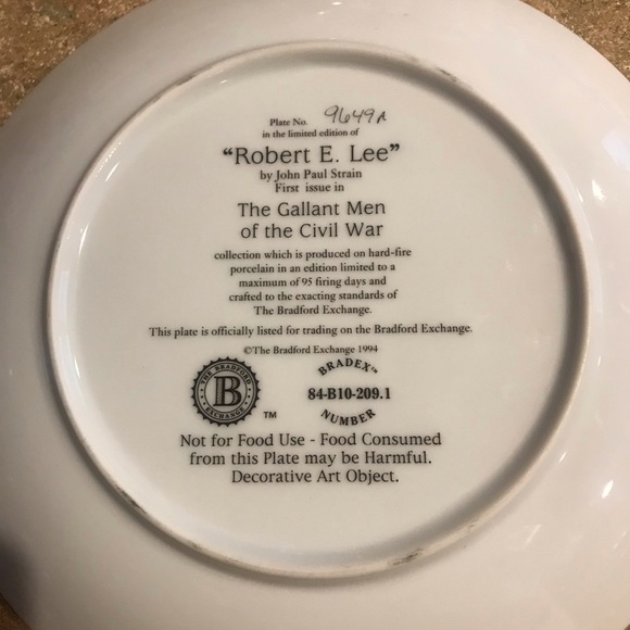 Robert E. Lee Commemorative Plate, The Bradford Exchange - Picture 3 of 3